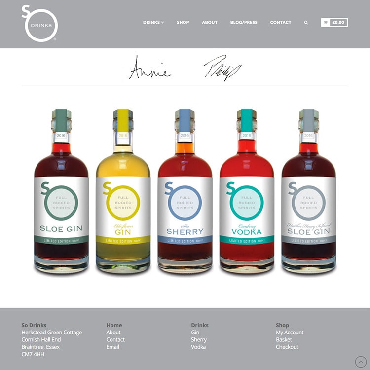 Ecommerce responsive website wireframe design for So Drinks